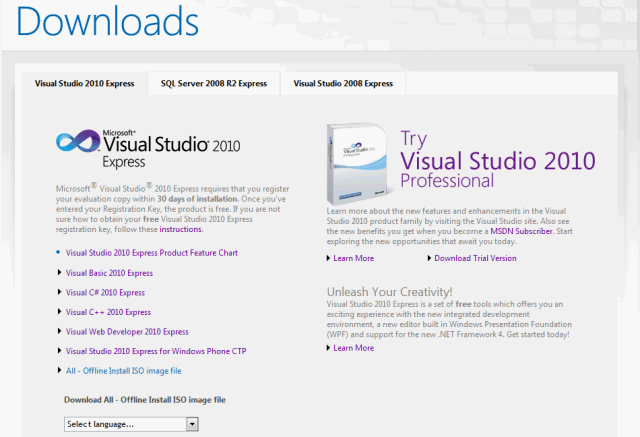 download visual studio 2010 sp1 offline installer